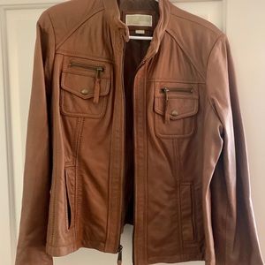 Michael Kors Women’s Tan Leather Jacket (XL)